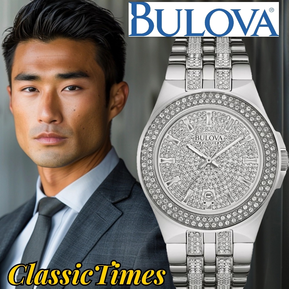 Bulova Men's Silver Diamond Watch